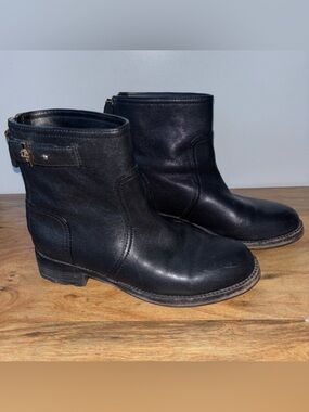 Tory Burch Selena distressed Black suede Ankle Boots 8M